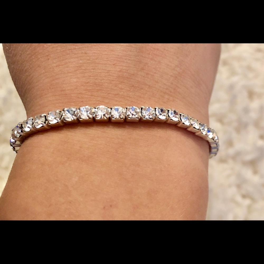Silver rhinestone bracelet
